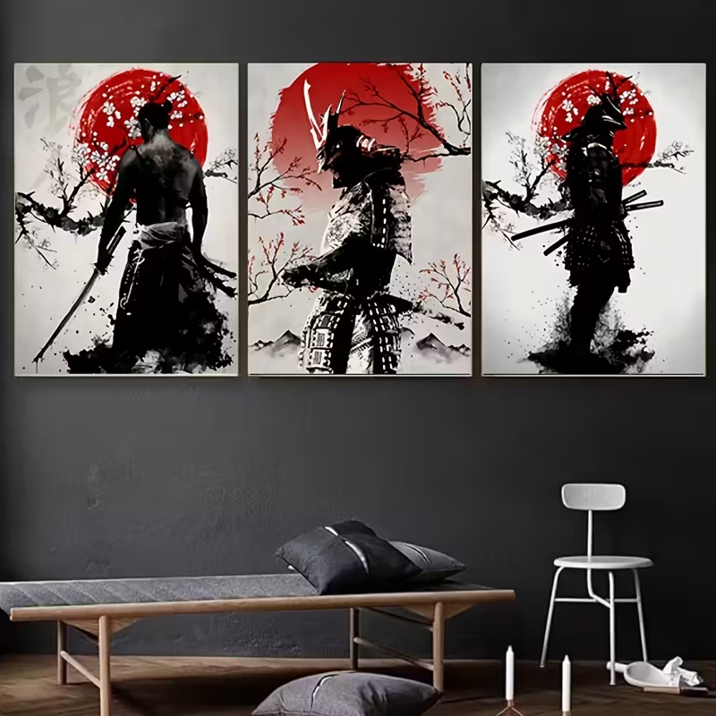 3 قطع من لوحات الساموراي الياب - مراجعة Japanese Lifestyle وسعره