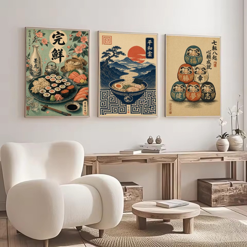 لوحة قماشية جدارية بتصميم عتيق - مراجعة Japanese Lifestyle Culture وسعره