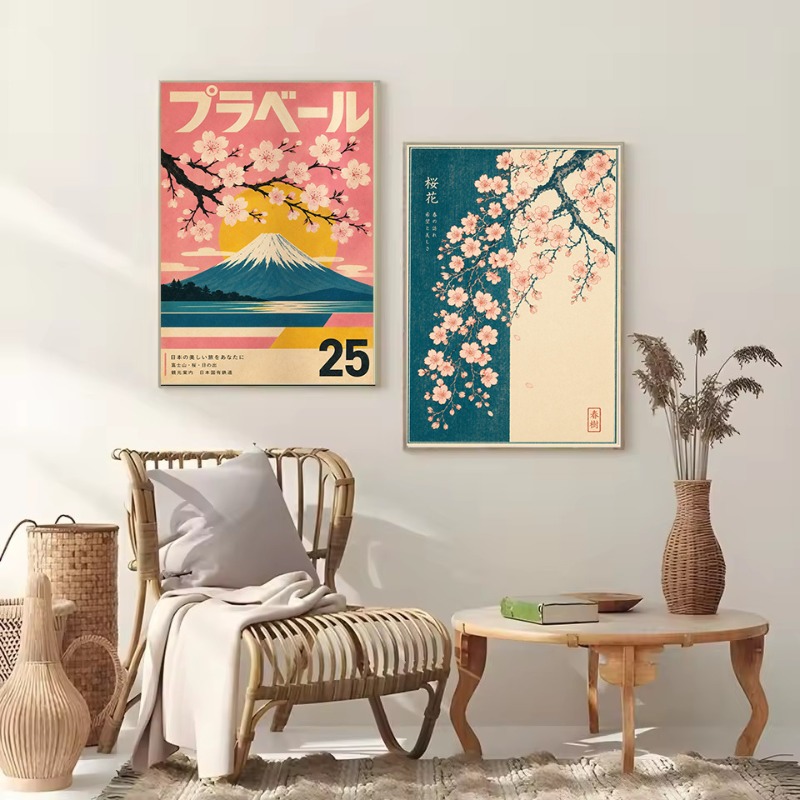 لوحة قماشية جدارية بتصميم عتيق - مراجعة Japanese Lifestyle Culture وسعره